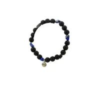 Bracelet lapis-lazuli du Pakistan + perles de lave de 8 mm