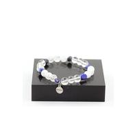 Bracelet lapis-lazuli du Pakistan + perles de quartz concassées du Brésil + quartz 8 mm