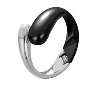 Bracelet large en cuir noir pour femme pour réunions d'affaires, un bracelet en alliage doré en forme de goutte d'eau avec rue pour femmes, manchette irrégulière, bracelet initial, taille unique