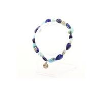 Bracelet de larimar de République dominicaine + lapis-lazuli du Pakistan, taille adaptable