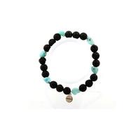 Bracelet Larimar de République dominicaine + Perles Lave 8 mm - A Bijoux