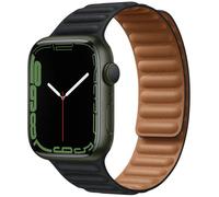Bracelet Leather Link pour Apple Watch | 44/45/46/49 mm - Taille M/L - Midnight