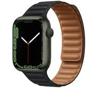Bracelet Leather Link pour Apple Watch Series 1 t/m 11 / SE / Ultra (44/45/46/49 mm) - Taille M/L - Midnight