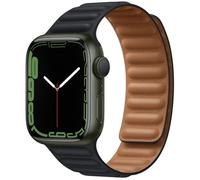 Bracelet Leather Link pour Apple Watch Series 1 t/m 9 / SE (38/40/41 mm) | Series 10 / 11 (42 mm) - Taille S/M - Midnight