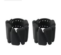 Bracelet Lesté Bracelet de musculation réglable en silicone de 1,8 kg, ceinture de cheville for entraînement de renforcement, yoga, natation, jogging, gym, fitness, 0,9 kg(Black,1Pair 1800g)