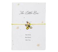 Bracelet Little Bee sur cordon jaune avec breloque abeille étincelante et carte poème plantable | Cadeau écologique pour les amateurs d'abeilles, les amis et les amateurs de nature | Cultive des