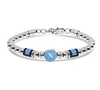 Bracelet logo laser et émail Naples en acier