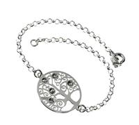 Bracelet Loi 925m 17cm d'argent. arbre de la vie zirconites [AB6187]