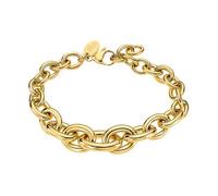 Bracelet - Lotus - Acier doré - Mailles rondes - Longueur ajustable 15-20 cm - Femme