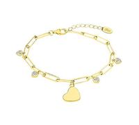 Bracelet - Lotus - Bracelet Lotus Silver doré pampilles coeurs - Couleur de la matière:Jaune