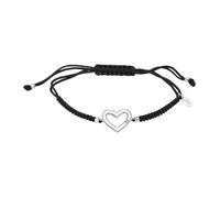 Bracelet - LOTUS - Lotus Silver - Coeur en argent - Oxyde de zirconium - Cordon noir ajustable