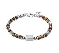 Bracelet - LOTUS - Lotus Style - Acier inoxydable - Perles marron - Longueur 20 cm