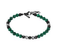 Bracelet - LOTUS - Lotus Style Perles Vertes Acier Noir - 21 cm - Élégant - Confortable