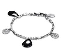 Bracelet Lotus Style LS1706-2/2 acier inoxydable céramique noir argent forme goutte