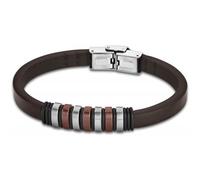 Bracelet - Lotus Style - LS1827-2-3 - Cuir Marron - Acier - Homme