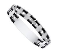 Bracelet Lotus Style Noir Ls1177-2/4 Homme Acier Inoxydable Caoutchouc Jls1177-2-4