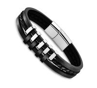Bracelet Lotus Style Noir Ls1838-2/1 Bijoux Homme Acier Inoxydable Jls1838-2-1