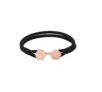 Bracelet - LOUIS PION - Cypres - Tissu - Noir/Doré Rose - 17 cm