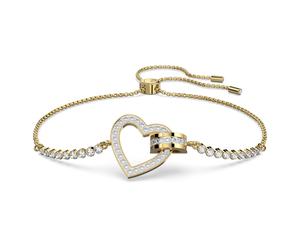Bracelet Lovely, Cœur, Blanc, Doré à l’or 18 carats (750/1000) OS