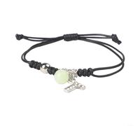 Bracelet lumineux et ombré avec lettres lumineuses et perles étoilées pour une visibilité nocturne et un style (W)