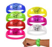 Bracelet Lumineux - Mouvement Polystyrène Silicone | Braceelet Lumineeux À Commande Vocale 7 Pièces | Bracelet Clignotant Contrôlé Par La Musique1 | Braceleet De Fête LED, Accessoire Lumineux Pour Évé