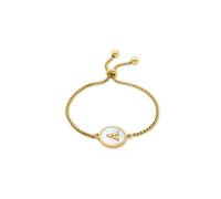 Bracelet - LUXENTER - Alphabet A - Nacre blanche - finition or jaune 18K - Femme