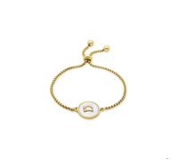 Bracelet - Luxenter - Alphabet D - Nacre blanche - finition or jaune 18K - Bijou personnalisé