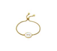 Bracelet - LUXENTER - Alphabet J - Nacre blanche - finition or jaune 18K - Femme