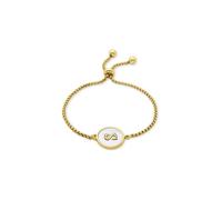 Bracelet - LUXENTER - Alphabet S - Nacre blanche - finition or jaune 18K - Femme