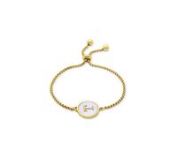 Bracelet - LUXENTER - Alphabet T - Nacre blanche - Or jaune 18K - Ajustable