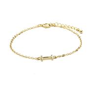 LUXENTER Bracelet Alphabet finition or 18 carats - Lettre I, taille unique, Métal, Sans pierre précieuse