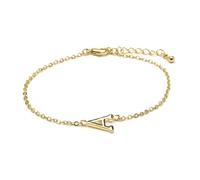 LUXENTER Bracelet Alphabet finition or 18 carats - Lettre A, taille unique, Métal, Sans pierre précieuse