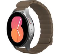 Bracelet - JUSTIN - MagFit - Samsung Galaxy Watch 20 mm - Cuir PU marron - Fermoir magnétique