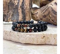 Bracelet magma couple en oeil de tigre