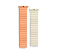 Hama Bracelet magnétique pour Apple Watch, Orange/beige, 38/40/41 mm, Moderne