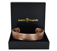 Bracelet Magnétique Celtique Bracelet Jonc Homme pour Toutes les tailles Bracelet Cuivre pur Six Aimants Super Cadeau pour Homme (ST)-Chardon Écossais (M: Poignet 16,5-19,5cm)