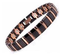 Bracelet magnétique en céramique avec aimants - noir et cuivre en 16 cm - bracelet aimanté - bracelet 3000 Gauss - bracelet femme - bijoux magnétiques - Jason