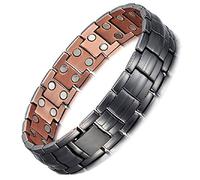 Bracelet magnétique en cuivre Black Power en 14,6 cm - Bracelet 3000 Gauss - Bracelet aimanté - Bracelet cuivre - Bijoux magnétiques