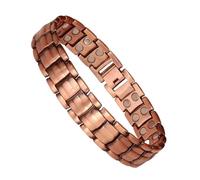 Bracelet magnétique en cuivre : bracelet pour homme réglable de 21 cm avec aimants | Idéal pour le bureau, la gym, les voyages, le golf, le tennis | Accessoire d'anniversaire élégant, confortable