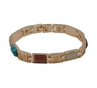 Bracelet magnétique en pierre véritable de contrôle couleur or/multicolore di...