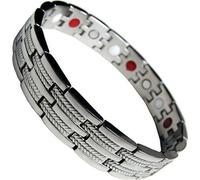Bracelet magnétique multifonctionnel largeur 13 mm argenté