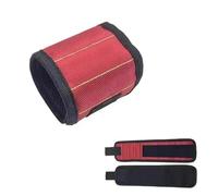 Bracelet magnétique pour électriciens - Support de vis à faible magnétisme pour perçage de clous et gestion des mouvements (rouge, 3 rangées)