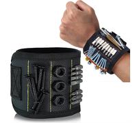 Bracelet magnétique pour maintenir les vis, les clous, les forets, les ceintures porte-outils de poignet avec des aimants puissants, les gadgets sympas pour hommes et femmes 3 rows of 9 magnets