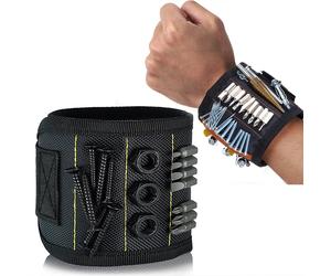 Bracelet magnétique pour maintenir les vis, les clous, les forets, les ceintures porte-outils de poignet avec des aimants puissants, les gadgets sympas pour hommes et femmes 3 rows of 9 magnets