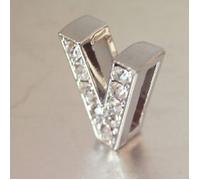 Bracelet Maille Lily Art Lettre V - LES TRESORS DE LILY - Métal - Blanc - Mixte