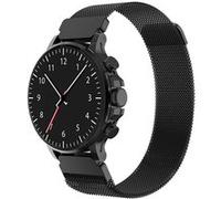 Bracelet Maille Milanaise pour Montre Connectée Universel 22mm Noir