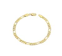 Bracelet - Maille Triple - Figaro - 20 cm - Plaqué Or Jaune 585/1000 - Homme/Femme