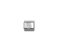 Bracelet Maillon en Argent 925 et Acier - NOMINATION - Lettre S ornée d'Oxydes de Zirconium Blancs