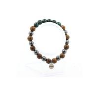 Bracelet en malachite du Congo + perles d'hématite + bois 8 mm