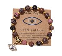 Bracelet Malocchio modifiable avec perles en pierre équidé rose, exemple pour les porteurs de peau délicate, bijou Malocchio flexible au quotidien, One Size, Comme décrit